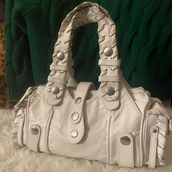 Chloe Handbags - Chloe Silverado Vintage White Leather Handbag | Rare